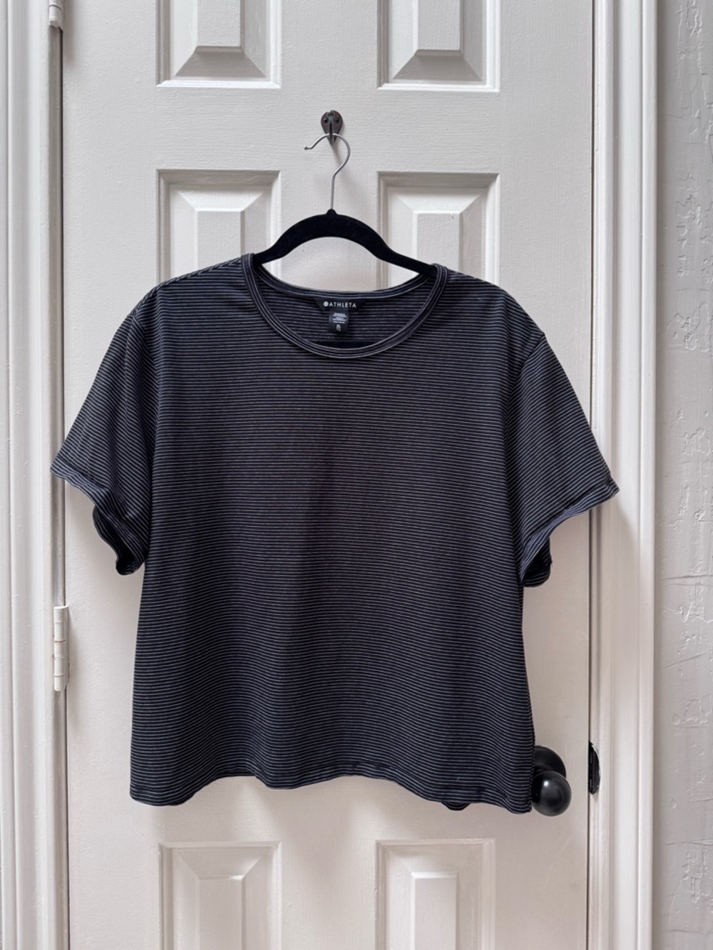 Athleta XL Essential Tee, Arden Stripe Black